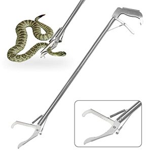 lot 1994 image: CXCESNS 48 Professional All-Aluminum Alloy Snake Tongs��Extra Heavy Duty Snake Tongs Reptile Grabber Wide Jaw Handling Tool�� Foldable with Lock