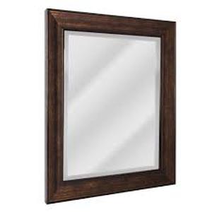 lot 1986 image: Head West Deep Bronze Beaded Rectangular Framed Bezeled Accent Wall Vanity Mirror 28.5x34.5