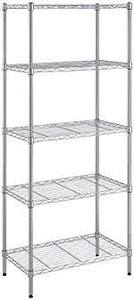 lot 1988 image: AmazonBasics 5 Shelf Adjustable Steel Storage Shelving Unit Chrome