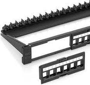 lot 1027 image: 4pk Keystone Patch Panel Snap In Design With Adjustable Rear Cable