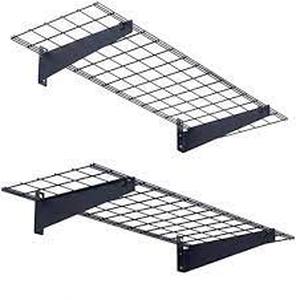 lot 1034 image: Wallmaster 2pk Heavy Duty Metal Wall Shelf 2x4ft 400lb Max