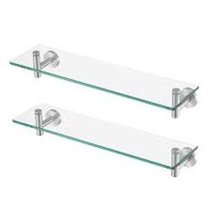 lot 1049 image: KES 20 Glass Shelf Brushed Stainless Finish