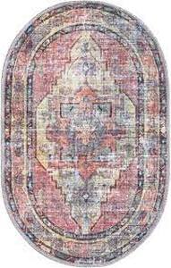 lot 1068 image: MAAHRU Collection 2x3ft Oval Rug Yellow Pink