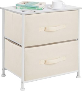 lot 1074 image: Maxtown 2 Drawers Fabric Storage Tower White