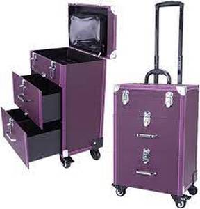 lot 2887 image: Makeup Trolley- Purple (Missing Wheels)