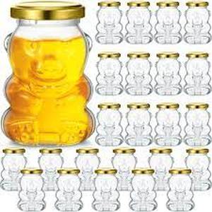 lot 5774 image: Case of 24 Honey Bear Jars with Lids