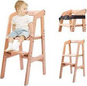 lot 5807 image: Yoleo Wooden Adjustable Childrens Highchair