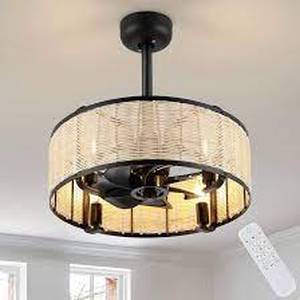 lot 5831 image: Elehinser Small Caged Ceiling Fan