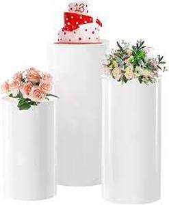 lot 5835 image: 3 Piece Round Cylinder Pedestal Stand