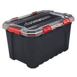 lot 5845 image: Husky 20 Gallon Heavy Duty Storage Container, No Lid