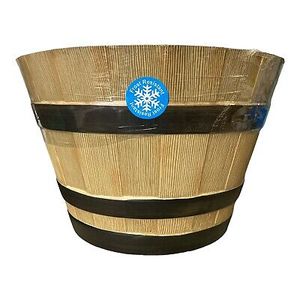 lot 1967 image: 22 Wine Barrel Planter - Light Wood