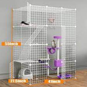 lot 1981 image: Large Cat Cage Enclosed With Ladder White DIY
