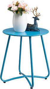 lot 5725 image: Patio Metal Side Table Sky Blue