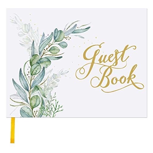 lot 1061 image: Wedding Guest Book, Hard Cover- 9x7,120 Lined Pages Guestbook(White) Retail $20.26
