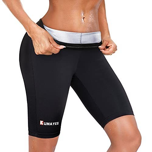 lot 1400 image: KUMAYES Sauna Sweat Pants for Women High Waist Slimming Shorts Compression Thermo Workout Fitness Thighs Body Shaper X-Large Black Retail $20.99