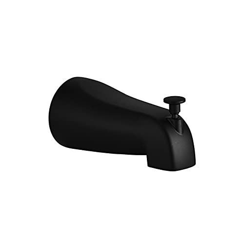 lot 1046 image: Bathtub Water Outlet Slip-On Diverter Tub Spout 4 Inches 12 Copper Pipe, Matte Black Retail $20.61