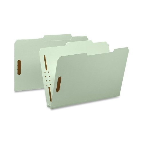 lot 1086 image: Smead Pressboard Fastener File Folder with SafeSHIELD Fasteners, 25-Cut Tab Right of Center Position, Guide Height, 2 Expansion, Legal Size, GrayGreen, 62 per Box (19982) Retail $424.24