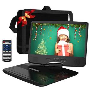 lot 1141 image: 12 Portable DVD Player with 5-Hour Rechargeable Battery, 10.1 HD Swivel Display Screen, Support CDDVDSD CardUSB, Car Headrest Case, Car Charger Retail $79.99