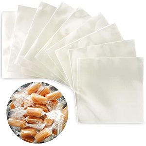 lot 1228 image: FIESTA WRAPS Clear Candy Wrappers for Caramels (300 Pcs 5 x 5 inches) - Natural Clear Cellophane Wrappers - Retail $13.65