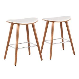 lot 1003 image: WOYBR Wood, Pu Leather, Foam, Metal Saddle Counter Stool Retail $267.00