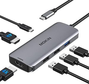 lot 1008 image: Docking Station, USB C Hub Dual HDMI Monitors for Windows, Adapter,3 USB Port,PD Compatible for Dell XPS 1315, Lenovo Yoga,etc Retail $49.99