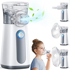 lot 1009 image: Portable Nebulizer Machine for Adults - Kids Handheld Ultrasonic Mesh Nebulizer, Effective Atomization, Automatic Cleaning, Personal Steam Inhaler, Suitable for Family Travel Use Retail $49.99