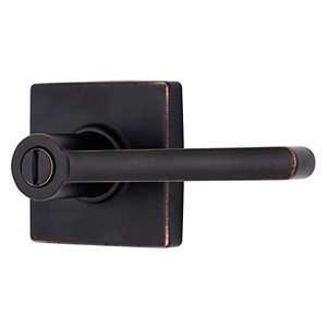 lot 1036 image: BRINKS Contemporary Privacy Locking Interior Door Lever, Tuscan Bronze -(E2437-150) Retail $34.99