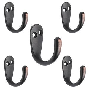 lot 1037 image: 2Packs--10 total hooks - HARPOON 5 Piece Single Prong Robe Hook, Farmhouse Coat Hooks Oil-Rubbed Bronze Retail $29.99