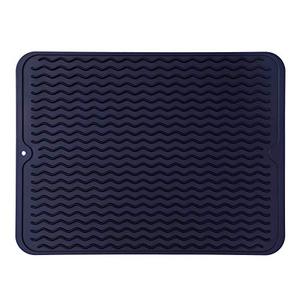 lot 1040 image: MicoYang Silicone Dish Drying Mat for Multiple Usage,Easy clean,Eco-friendly,Heat-resistant Silicone Mat for Kitchen Counter or Sink,Refrigerator or drawer liner Navy Blue L 16 inches x 12 inches Retail $14.99