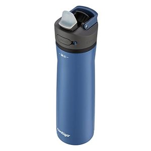 lot 1053 image: Contigo Ashland Chill 2.0 Stainless Steel Water Bottle with Leak-Proof Lid and Angled Straw, Vaccum-Insulated Water Bottle with Handled Lid, 24oz Blue Corn Retail $32.99