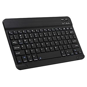 lot 1056 image: Ultra-Slim Bluetooth Keyboard Portable Mini Wireless Keyboard Rechargeable for Apple iPad iPhone Samsung Tablet Phone Smartphone iOS Android Windows (10 inch Black) Retail $22.73