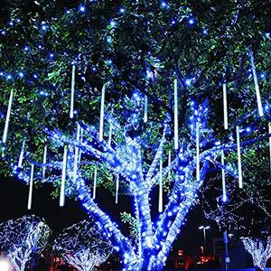 lot 1058 image: Twinkle Star Meteor Shower Rain Lights, 30cm 8 Tubes 288 LED Iciclelight Snow Falling Christmas Lights Outdoor Raindrop White Retail $20.85
