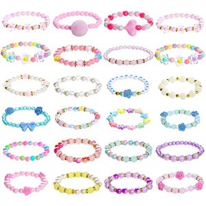 lot 1075 image: 24 Pieces Princess Bracelets Girls Beaded Bracelets Little Girls Costume Jewelry Set Retail $9.99
