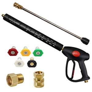 lot 1090 image: Twinkle Star Replacement Pressure Washer Gun with 16 Inch Extension Wand, 4000 PSI, Power Washer Gun with M22-15mm or M22-14mm Fitting, 5 Nozzle Tips, 40 Inch Retail $33.84