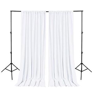 lot 1121 image: Hiasan White Backdrop Curtains for Parties, Polyester Photography Backdrop Drapes for Family Gatherings, Wedding Decorations, 5ftx10ft, Set of 2 Panels Retail $45.99