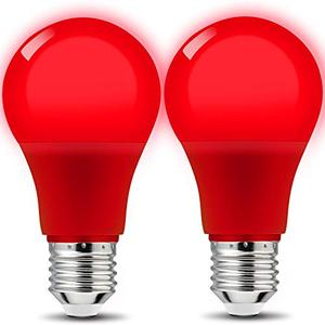 lot 1135 image: KQHBEN LED Red Light Bulb A19 Colored Light Bulbs 9Watt Equivalent 60w E26 Base for Party Wedding Halloween Christmas Bar Mood Ambiance Decor, 2 Pack Retail $15.99