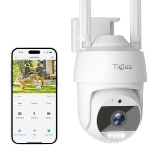 lot 1145 image: Security Camera Outdoor, 2K Outdoor Security Cameras with 360° PTZ, 2.4G WiFi Wired Surveillance Camera, 247Color Night VisionSpotlight2 Way TalkCompatible with AlexaVoice Detection Retail $56.99