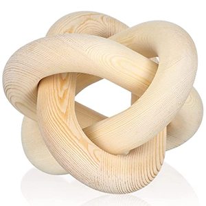 lot 1157 image: Wood Chain Link Decor 3 Knot Hand Carved  (Natural), Retail $23.31