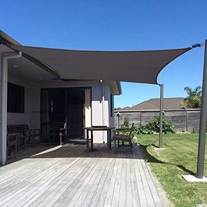 lot 1182 image: SUNNY GUARD Sun Shade Sail 6.5 x 10 Rectangle Charcoal UV Block Sunshade for Backyard Yard Deck Patio Garden Outdoor Activities and Facility(We Make Custom Size) Retail $39.99