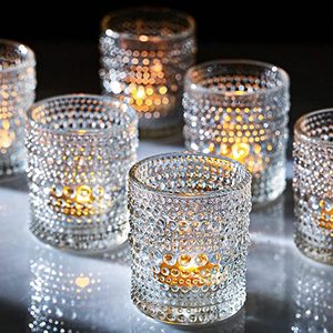 lot 1209 image: 12 Packs Tea Lights Candle Holder, Small Glass Votive Candle Holders in Bulk Retail $22.81