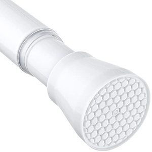lot 1232 image: White Tension Curtain Rod for Windows 28 to 48 inch, Adjustable Expandable Pressure Spring Curtain Rod No Drilling, 78 Curtain Rod for Bedroom Doorway Closet Door Retail $13.99