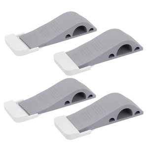 lot 1250 image: Wundermax Door Stoppers - Pack of 4 Rubber Door Wedge for Carpet, Hardwood, Concrete and Tile - Home Improvement Accessories - Gray Retail $13.41