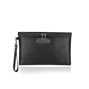 lot 1263 image: Fireproof Money Bag with Lock, ZOOPIP 11.2x7.6 Fireproof Cash Bag with Zipper Closure, Storage Pouch for A5 Size Document, Cheque, Cash, Cell Phone, Tablet, Credit Card, Passport, Jewelry (Black) Retail $29.20
