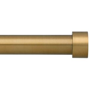 lot 1264 image: Curtain Rods for Windows 66 to 120, 1 Inch Gold Curtain Rod Set, Heavy Duty Drapery Rods with Adjustable Curtain Rods, Outdoor Curtain Rod with Simple End Caps, 30-144 Retail $24.32