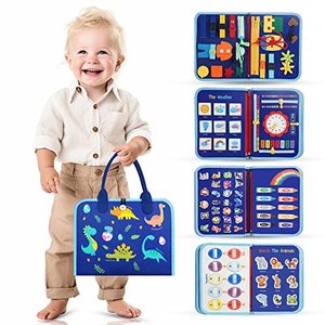 lot 1289 image: Busy Board Montessori Toys for 1 2 3 4 Year Old Girls & Boys, Autism Sensory Toys Educational Activity Developing, Travel Toys for Plane Car Games, Birthday Gift Quiet Book for 1-4 Yr Kids Retail $23.43