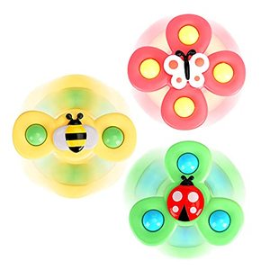 lot 1306 image: 3PCS Suction Cup Spinner Toys for 1 2 Year Old Boy&GirlSpinning Tops Toddler Toys Age 1-21 2 Year Old Boy Birthday Gift for InfantSensory Baby Bath Toys for Toddlers 1-3 Retail $15.99