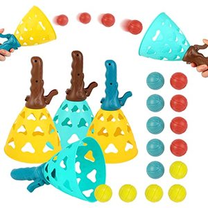 lot 1308 image: Outdoor Indoor Game Activities,Pop Pass Catch Ball Game with 4 Catch Launcher Baskets and 14 Balls for Yard Beach Sport Toys Retail $13.61