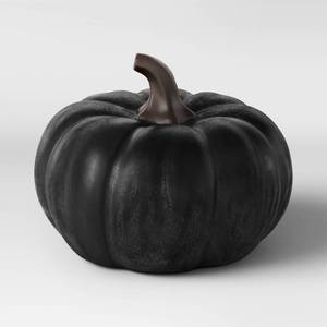 lot 1328 image: Medium Ceramic Stoneware Pumpkin Black - Threshold Retail $10
