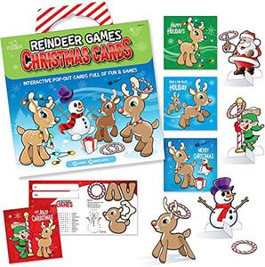 lot 1341 image: Narwhal Novelties Merry Christmas Cards For Kids (28 Count) (Reindeer Games)