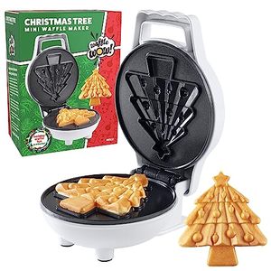 lot 1343 image: Christmas Tree Mini Waffle Maker 4 Inch Waffler Iron, Retail $19.99